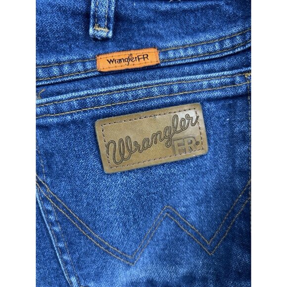 Wrangler 13 Original Flame Resistant Blue 100% Cotton Distressed Jeans (34X36) - Picture 12 of 13